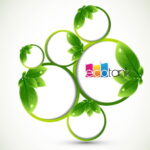 Cerchi verdi con foglie e logo Ecotank
